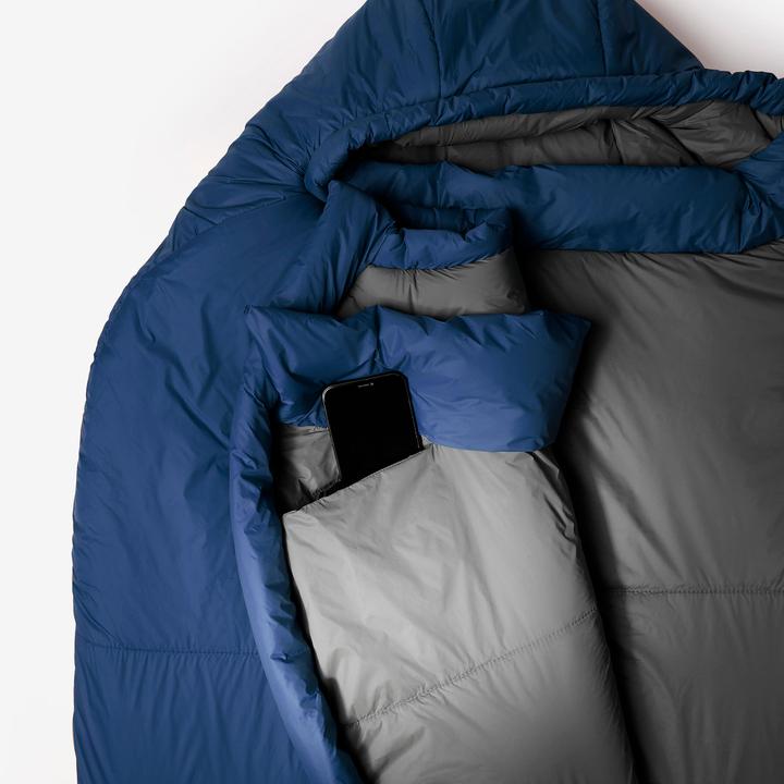 Actual product image Simond Mumienschlafsack koppelbar kompakt Trekking - MT500 15 °C Kunstfaser (44 cm)