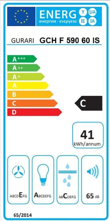 Energie-Label Gurari GCH F 590 60 IS (Unterbauhaube)