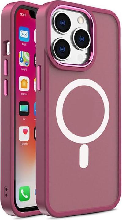 Image du produit Hurtel Étui magnétique mat couleur pour iPhone 15 Pro Max - Bourgogne (Apple iPhone 15 Pro Max)
