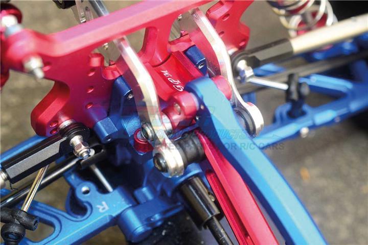 Productafbeelding GPM aluminium bevestiging voor bovenste chassissteun achter zwart arrma kraton, tali, typh