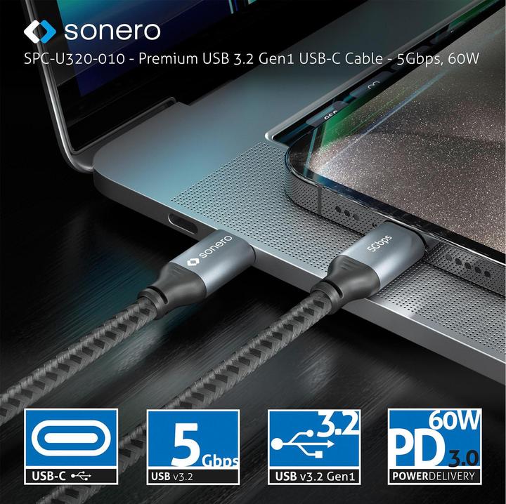 Produktbild Sonero USB-Kabel USB C - USB C 1 m (1 m, USB 3.2 Gen 1)