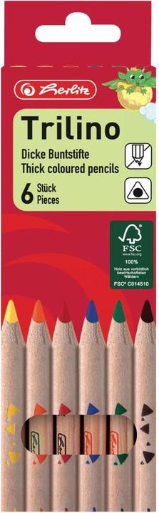 Produktbild Herlitz Buntstifte 3-kant natur Trilino 6er Hängeschachtel (Holz, 6 x)