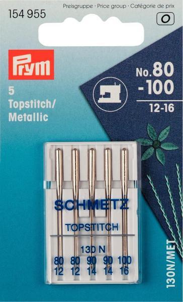 Immagine prodotto Prym Ago per macchina da cucire Topstitch Metallic NM80 - 100, SB5