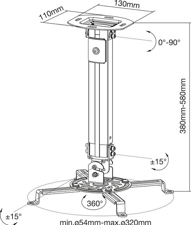 Immagine prodotto InLine Supporto da soffitto per proiettore (Soffitto)