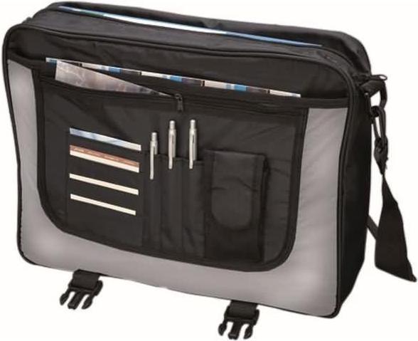 Produktbild Lightpak Umhängetasche Wave, aus strapazierfähigem Polyester, ca. 31 × 40 × 10 cm, schwarz/grau