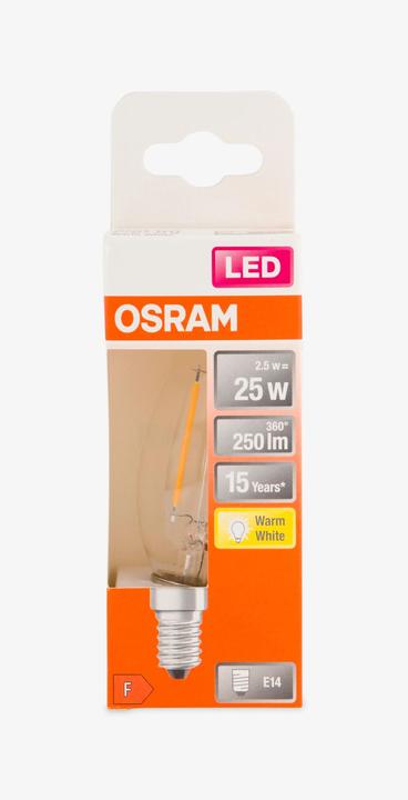 Produktbild Osram Led Retrofit Classic B (E14, 2.50 W, 250 lm, 1 x, F)