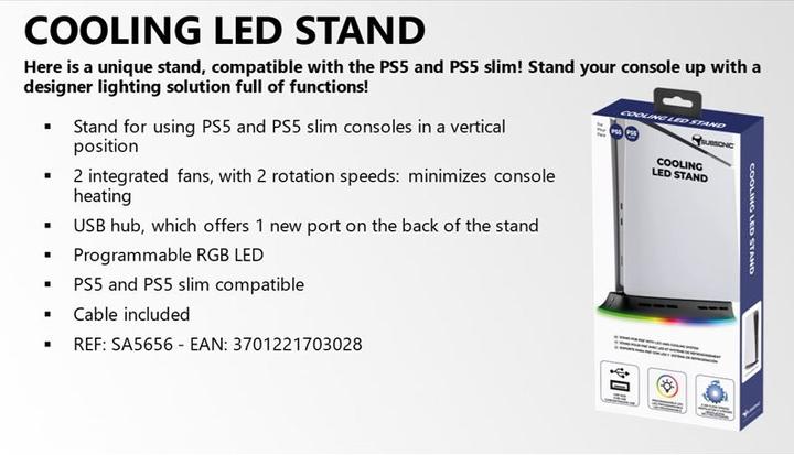 Energie-Label Subsonic Cooling LED stand for PS5 and PS5 Slim (PS5)