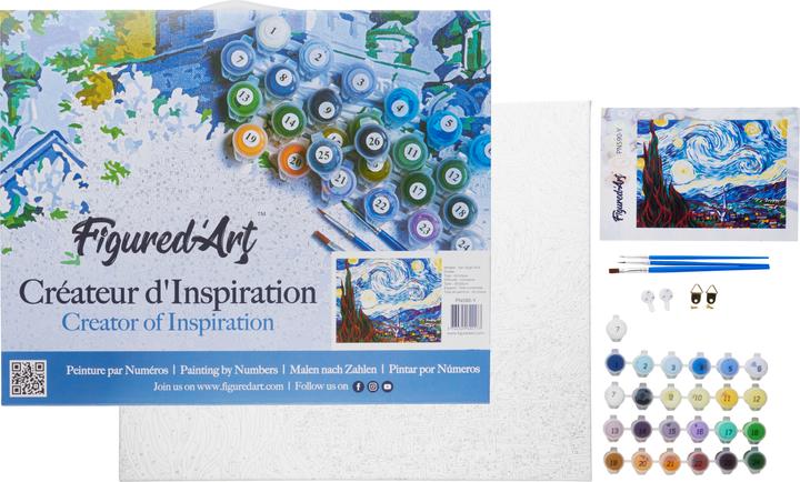 Actual product image Figured'Art Painting by Numbers "Van Gogh - Starry Night" 40 x 50 cm, on stretcher frame