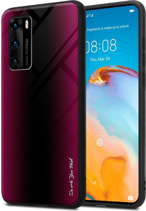 Actual product image Cadorabo TPU Striped Glass Cover (Huawei P40)
