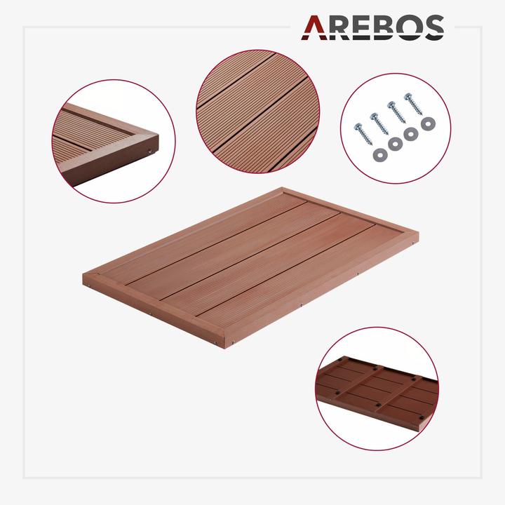 Actual product image Arebos Solar shower with base plate 20 L - wood look