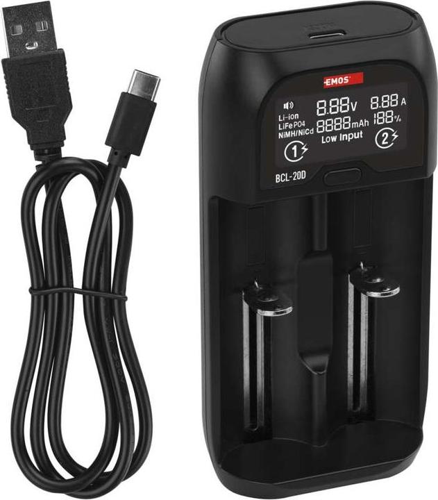 Produktbild Emos Universaler Akku-Ladegerät für Li-Ion Akkus BCL-20D (1 Stk., Ladegerät inkl. Akku)