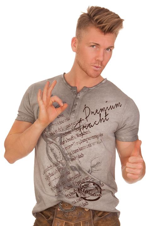 Image du produit HangOwear T-shirt traditionnel "Premium Tracht" par Gris (XL)