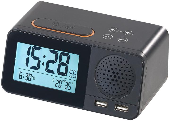 Auvisio Funk-Radiowecker mit 2 Weckzeiten, Hygro- & Thermometer
