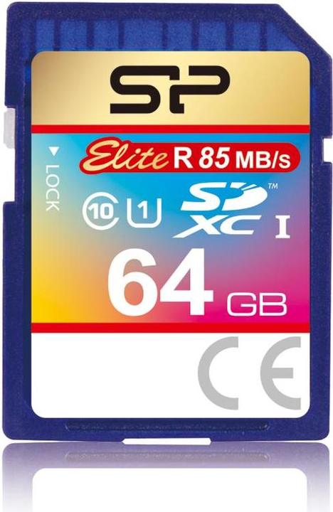Produktbild Silicon Power Elite UHS-I 64GB SDXC 85/10 MBs SP064GBSDHAU1V10 (64 GB, SDXC, U1, UHS-I)