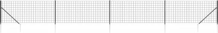 Immagine prodotto VidaXL Maschendrahtzaun mit Bodenhülsen Anthrazit 1x10 m