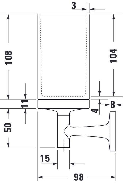 Voedingswaarden en ingrediënten Duravit Glashouder STARCK T incl. glas wit mat chroom
