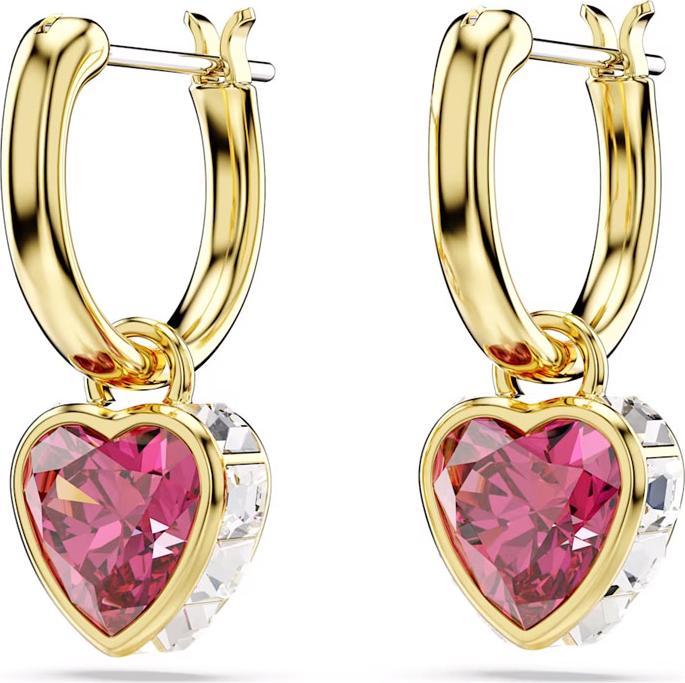 Actual product image Swarovski Stilla Drop Earrings Heart Red Gold (Swarovski Metal)