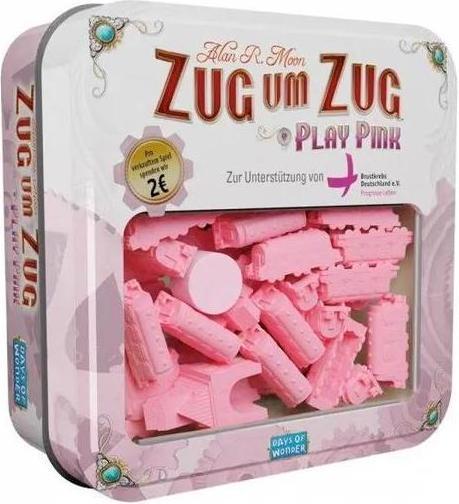 Actual product image Asmodée Ticket to Ride-Play Pink, (6-pack display), for 2-5 players, ages 8+, (DE-expansion) (German)