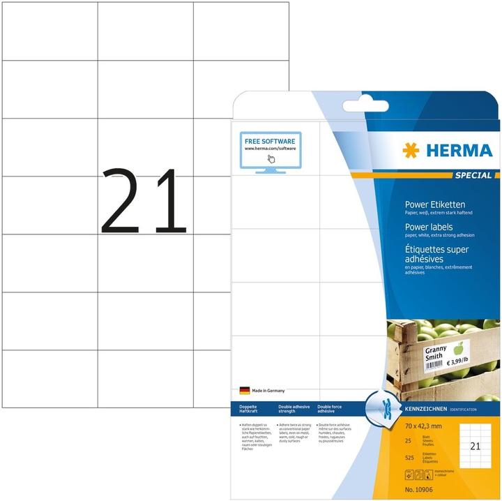 Actual product image Herma Power labels A4