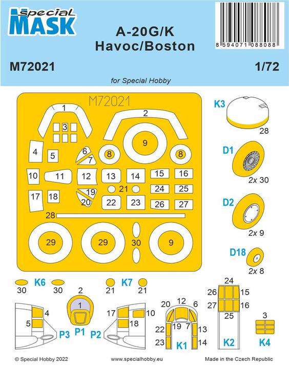 Special Hobby A-20G/K Havoc/Boston MASK 1/72