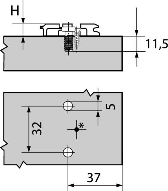 Actual product image Blum Cross mounting plates CLIP Corner mounting