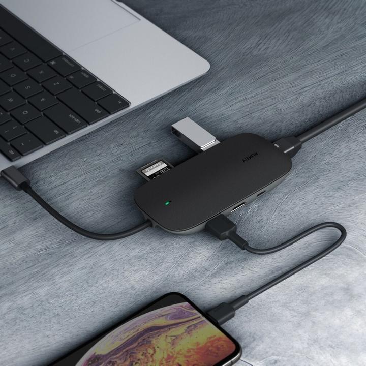 Image du produit Aukey I/O-HUB USB3 3PORT CB-C71/LLTSN1001018 (USB-C, 8 Ports)