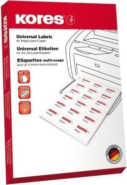 Produktbild Kores Universal-Etiketten, 105 x 37 mm, gelb, 100 Blatt ohne Rand