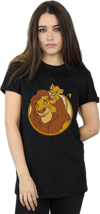 Actual product image Disney Womens/Ladies The Lion King Mufasa And Simba Cotton Boyfriend T-Shirt (4XL)
