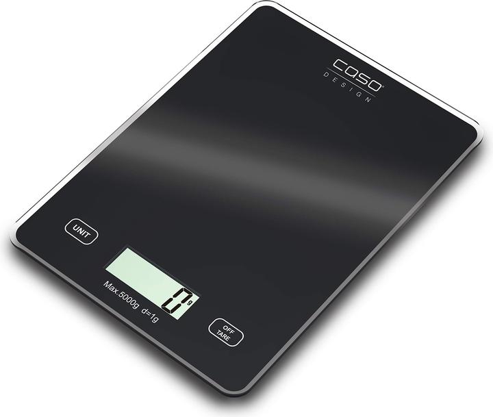 Caso Kitchen scale Slim Maximum weight (capacity) 5 kg, Graduation 1 g, Black