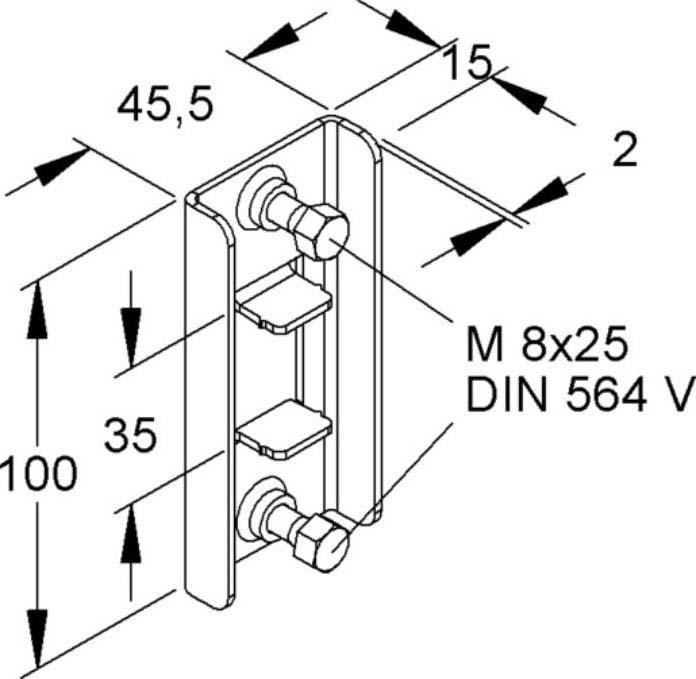 Produktbild Niedax Trägerzwischenklemme TZK 86-96 S(VE2) (0.21 m)