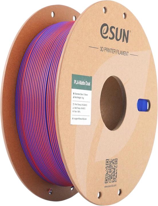 Immagine prodotto eSUN PLA MATTE DUAL 1,75mm RED BLUE 1kg (PLA, 1.75 mm, 1000 g, Multicolore)