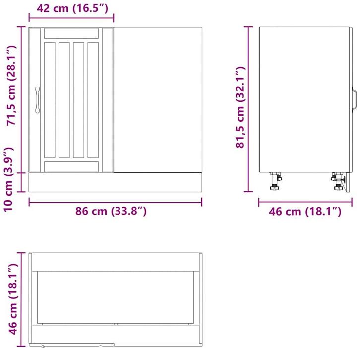 Image du produit VidaXL Madlene (86 x 46 x 81,5 cm)