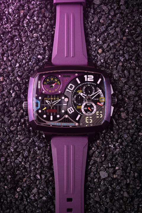 Actual product image Nubeo NB-6084-06 Men's watch Odyssey Triple Time-Zone Limited 58mm 5ATM (Chronograph)