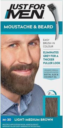 Just For Men Moustache & Beard Light-Medium Brown Dye with Applicator Brush