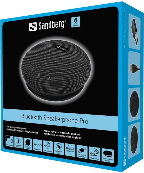 Image du produit Sandberg Bluetooth Speakerphone Pro (10 h, Fonctionnement sur piles)