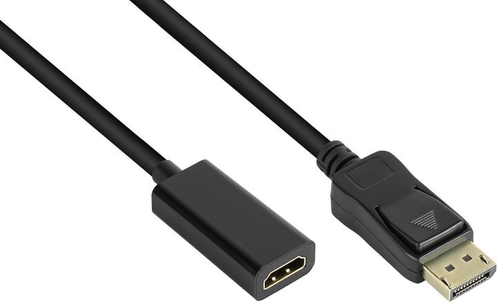 Image du produit Good Connections Adaptateur DisplayPort 1.2 mâle vers HDMI 1.4b femelle, 4K @30Hz, contacts dorés, env. 20cm, Good C (Prise jack, 20 cm)