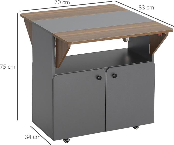 Produktbild Homcom Klapptisch mit 2 umklappbaren Tischseiten (70 x 83 x 75 cm)