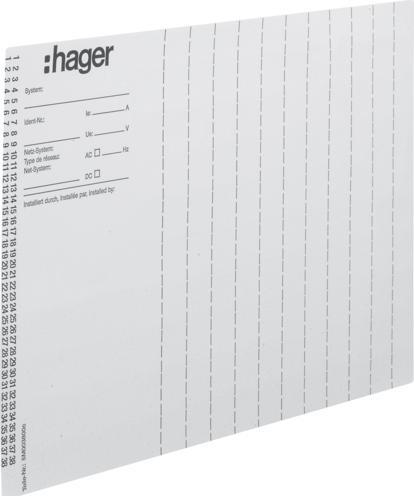 Actual product image Hager Labelling sheets ZZ90B