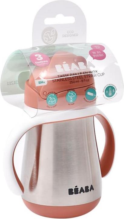 Actual product image Beaba Straw cup Inox 250ml terracotta