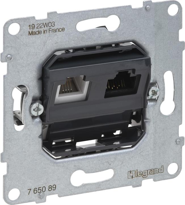 Actual product image Legrand SEANO insert data socket 765089 RJ11+RJ45 Cat.6 UTP