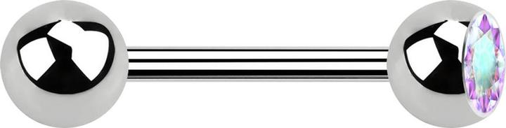 Actual product image Star Piercing Barbell silver with ball and ball crystal multicolour (Surgical steel 316L, without brass)