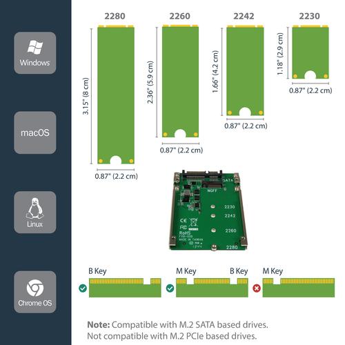 Produktbild StarTech Adapterwandler M.2 NGFF SSD auf 2,5 Zoll SATA