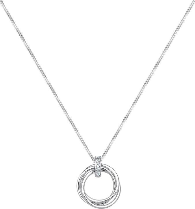 Image du produit Elli DIAMONDS Collier Cercle Trio Diamant (0.025 ct.) 925 Argent (Cierge, Argent sterling 925, 45 cm)