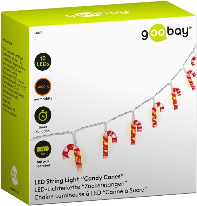 Produktbild Goobay 10er LED-Lichterkette "Zuckerstangen" (1.20 m)