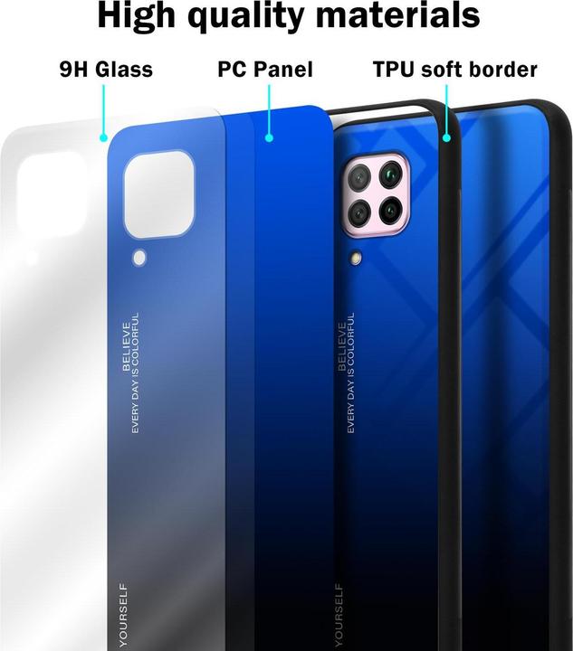 Productafbeelding Cadorabo TPU 2 kleuren glasdekking (Huawei Nova 7i, Huawei P40 Lite)