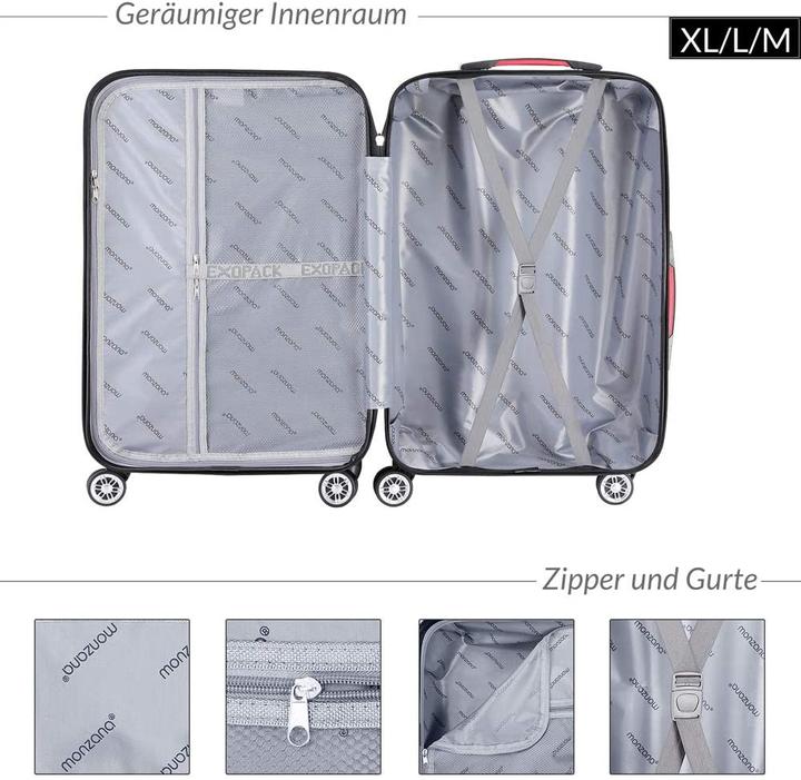 Image du produit Monzana Set de 3 valises (105 l, M (50 - 90l), L (90 - 115l), XL (à partir de 115l))