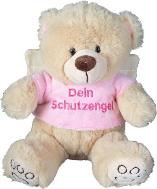 Actual product image Besttoy Plush bear in beige - with pink shirt and wings (20 cm)