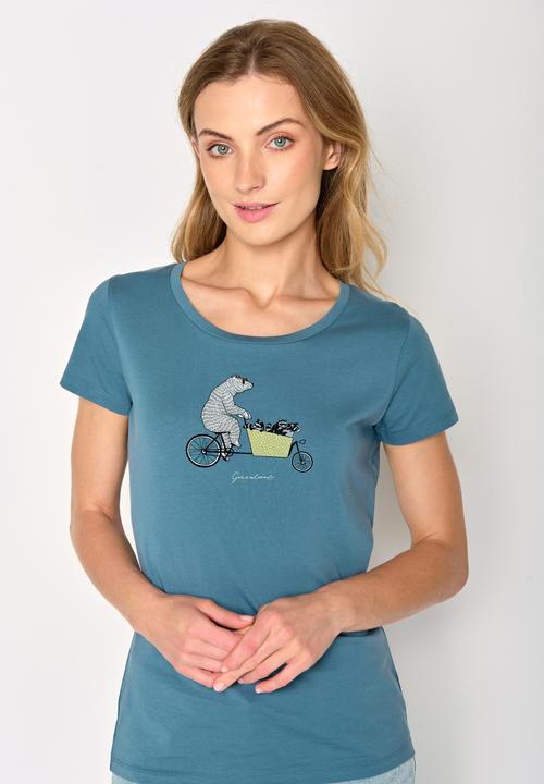 Produktbild Greenbomb Women's Bike Cargo Raccoon Loves T-Shirt (XL)