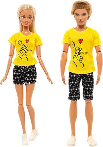 Immagine prodotto Hermex Ken e Barbie Set di coppie per bambole Casual Giallo Nero