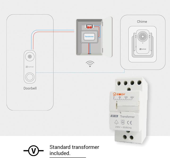 Productafbeelding EZVIZ DB1C + Klokkenspel+ Transformator